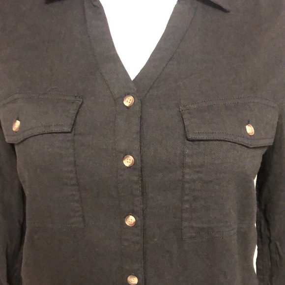 SO black long sleeve ruffle bottom utility dress L 14 - Picture 3 of 9